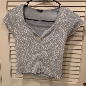 Brandy Melville Light Blue Floral Top